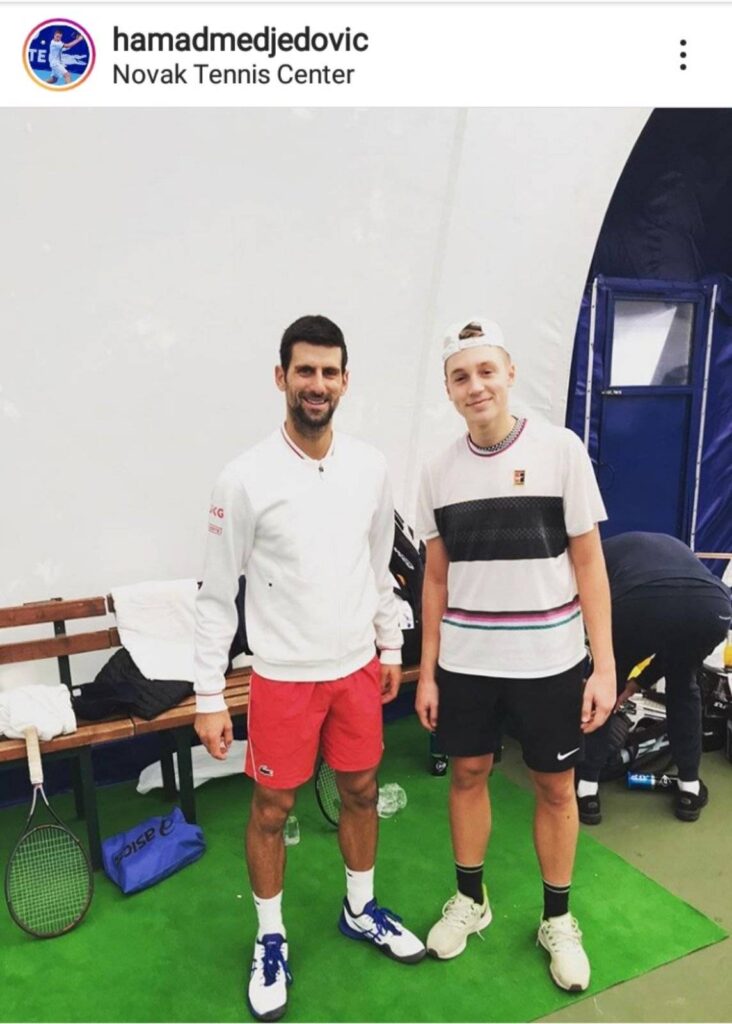 hamad-medjedovic-novak-djokovic-sparing