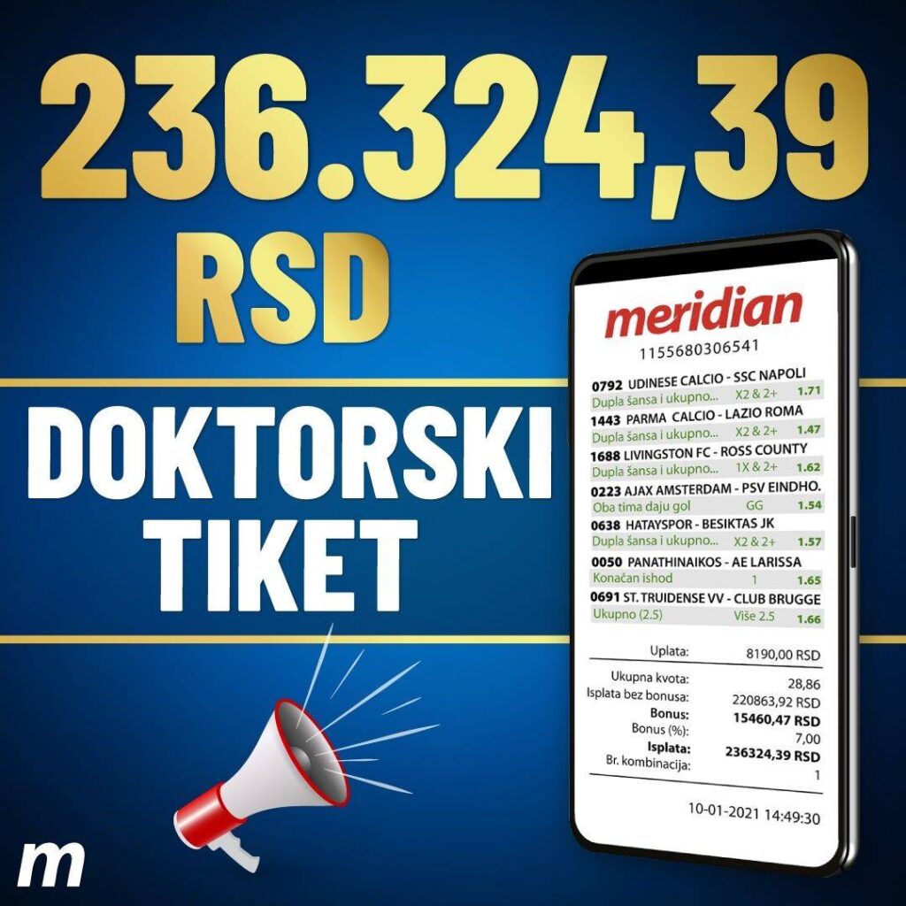 meridian-dobitni tiket-veliki dobitak