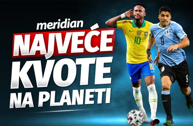 MERIDIAN DAJE NAJVEĆE KVOTE NA PLANETI: Kolumbija 1.95, Argentina 1.40, Brazil 1.60!