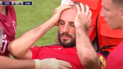 HOROR U OSIJEKU: Teška povreda hrvatskog fudbalera – ceo stadion je zanemeo u trenutku! (UZNEMIRUJUĆ VIDEO)