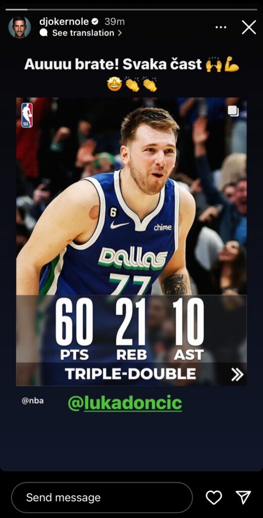 Novak Đoković-Dončić-Instagram