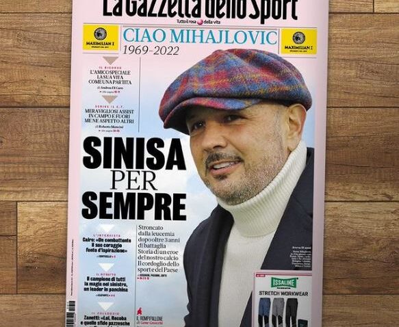 "Siniša zauvek": Gazeta posvetila naslovnu stranu Mihajloviću