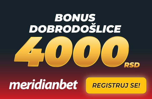 ZA ŠAMPIONSKE TIKETE: Meridian Sport ti potpuno besplatno poklanja 4.000 RSD (REGISTRUJ SE) 