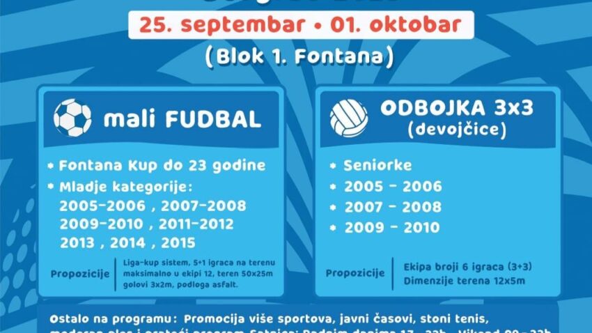 Počinje "Fontana sportsko leto"