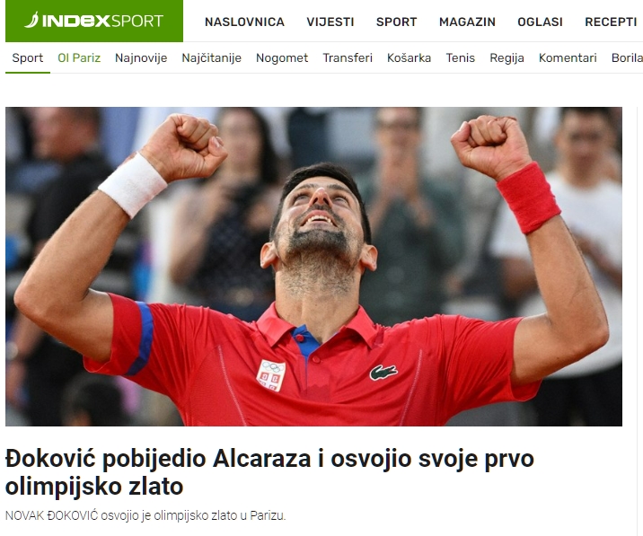 Balkanski mediji o uspehu Novaka: Makedonci nemaju dilemu, Hrvatima zanimljivo psovanje, Slovencima suze u fokusu (FOTO) 1