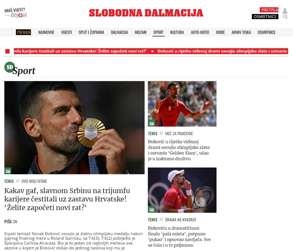 Balkanski mediji o uspehu Novaka: Makedonci nemaju dilemu, Hrvatima zanimljivo psovanje, Slovencima suze u fokusu (FOTO) 6 Screenshot 5 2