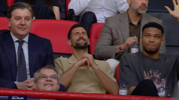 Đoković u društvu Bodiroge i Adetokunba gleda plej-of Evrolige